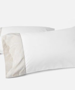 Coyuchi Heritage Organic Percale Jacquard Border Pillowcases