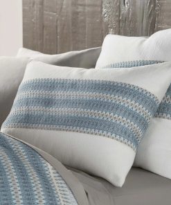 Coyuchi Lost Coast Organic Pillow Shams Marine w/Grays - Renewed