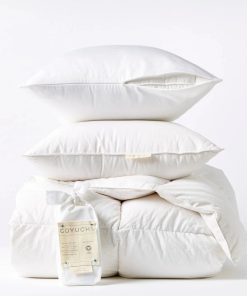 Coyuchi Three Season Down + Pillows + Protectors Bundle