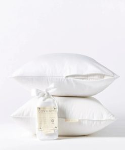 Coyuchi Down Pillows + Organic Protectors Bundle