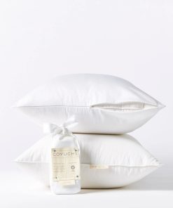 Coyuchi Down Feather Pillows + Organic Protectors Bundle