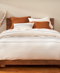 Coyuchi Rippled Stripe Organic Duvet Cover - Renewed